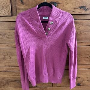 Tommy John Rose Cowl Neck Sweater with Button Details